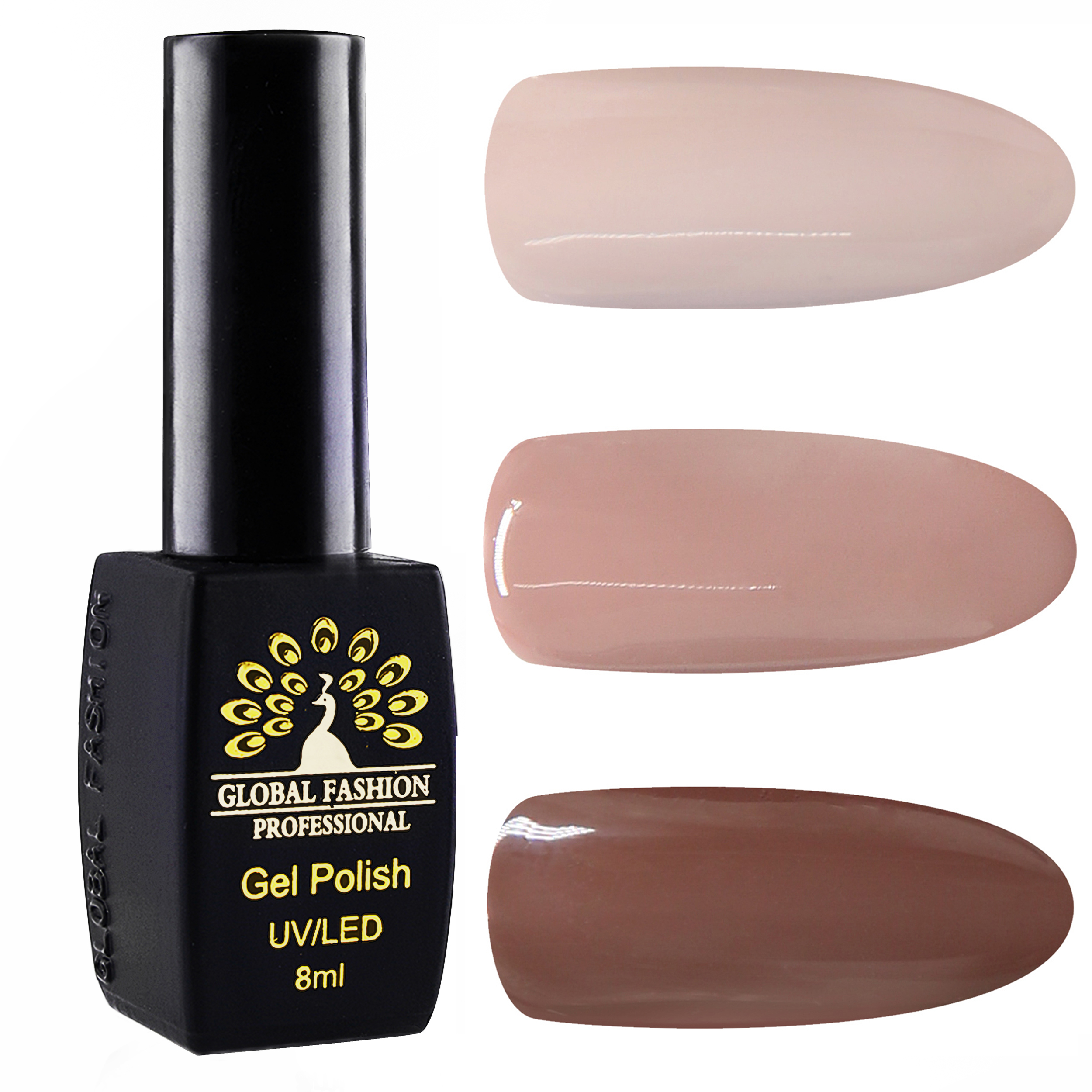 

Набор гель-лаков Global Fashion Black Elite Perfect nude - Идеальный нюд, 3 оттенка