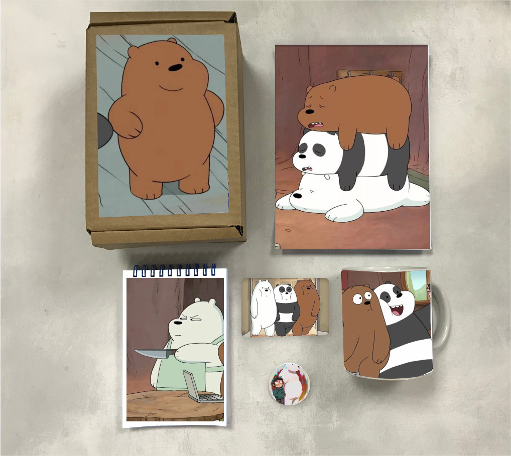 

Бокс с подарком с принтом вся правда о медведях, We Bare Bears ВB0001, 5 предметов