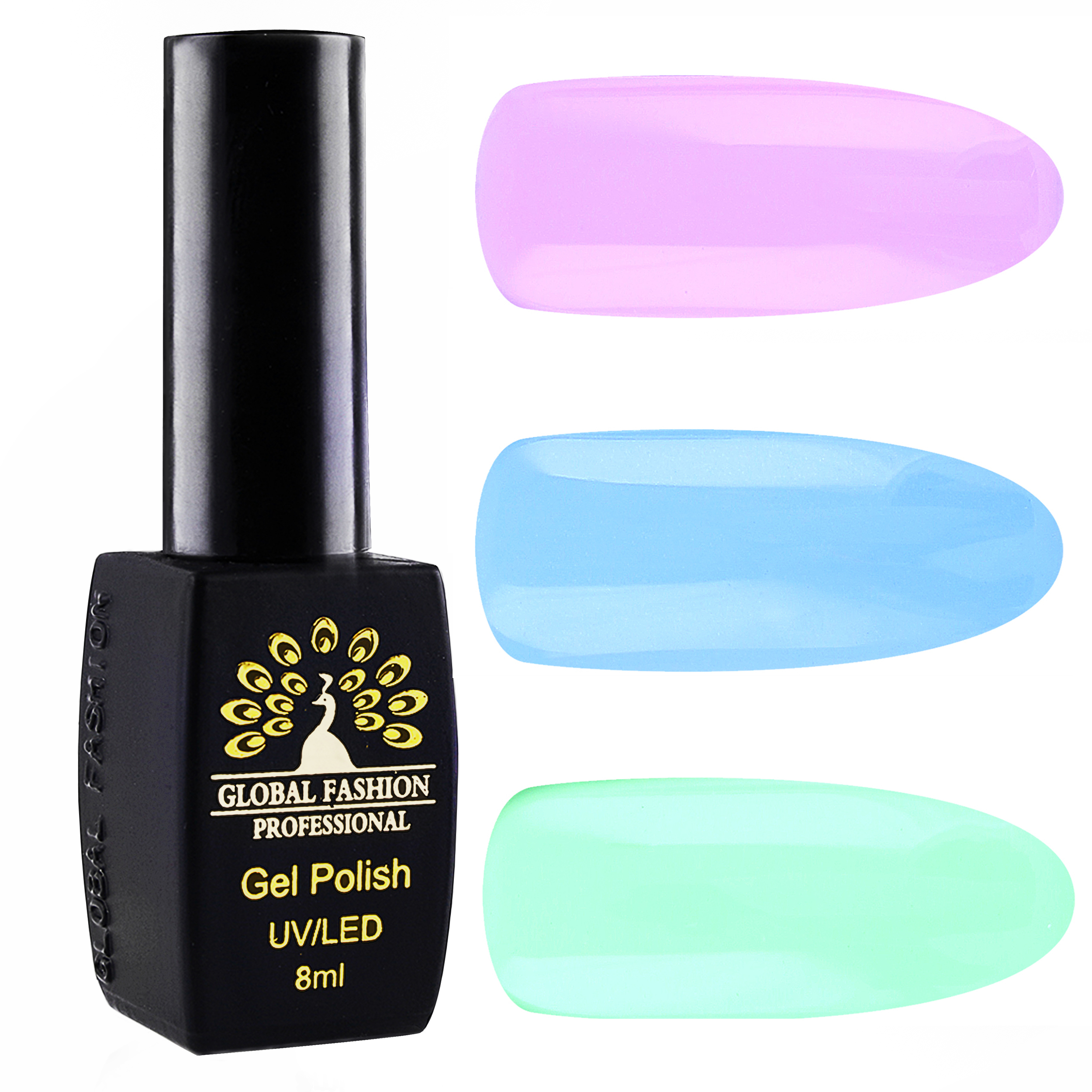 

Набор гель-лаков Global Fashion Black Elite Pastel spring - Нежная весна, 3 оттенка