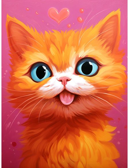 

Алмазная мозаика на подрамнике Киса, 90x70 см, 50 цветов, 85239, ПРА-800