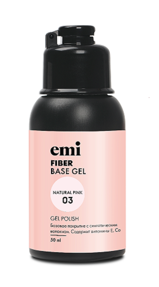 

База для ногтей EMi Fiber Base Gel Natural Pink 3 50 мл, Gel