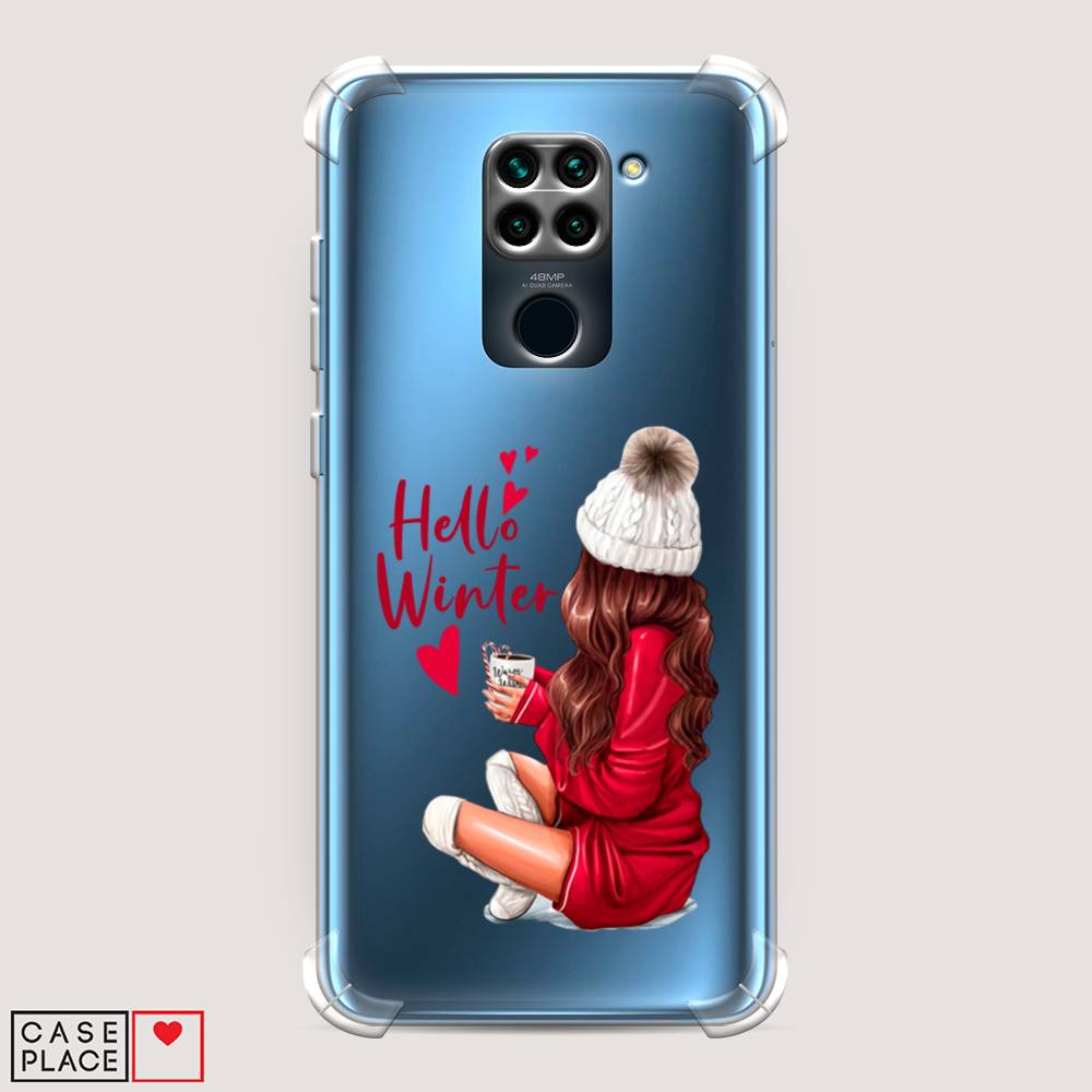 фото Противоударный силиконовый чехол "hello winter" на xiaomi redmi note 9 awog