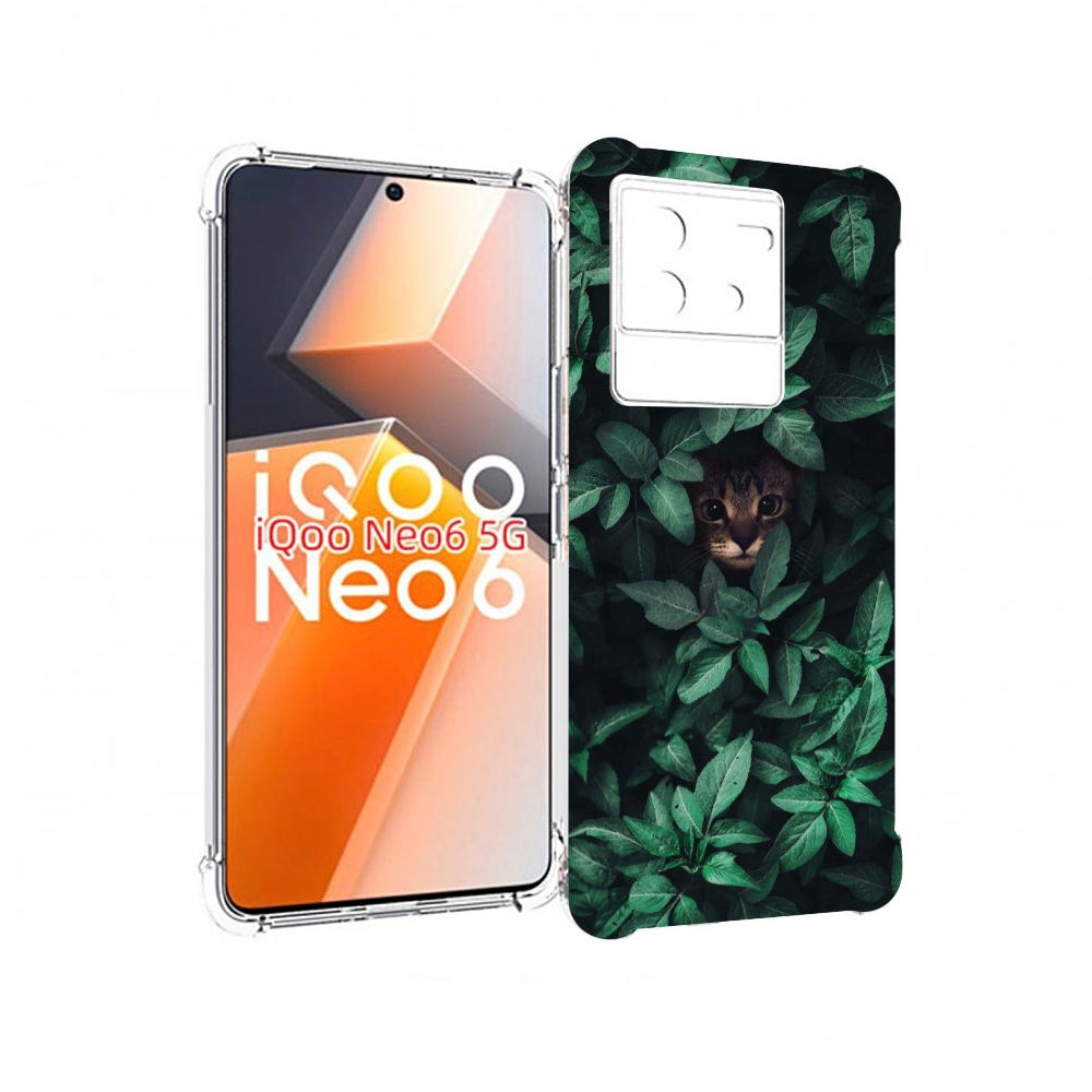 

Чехол MyPads котенок в листьях для Vivo iQoo Neo 6 5G, Прозрачный, Tocco