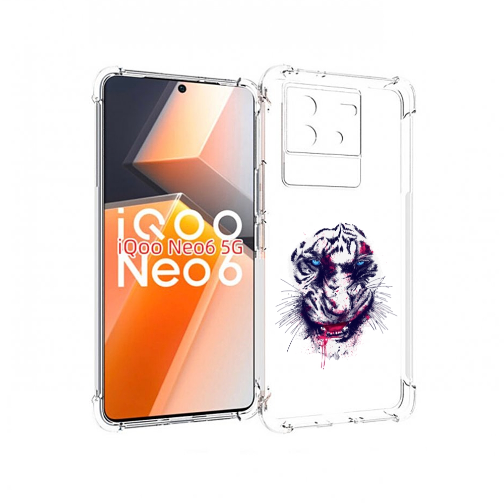 

Чехол MyPads безумный тигр для Vivo iQoo Neo 6 5G, Прозрачный, Tocco