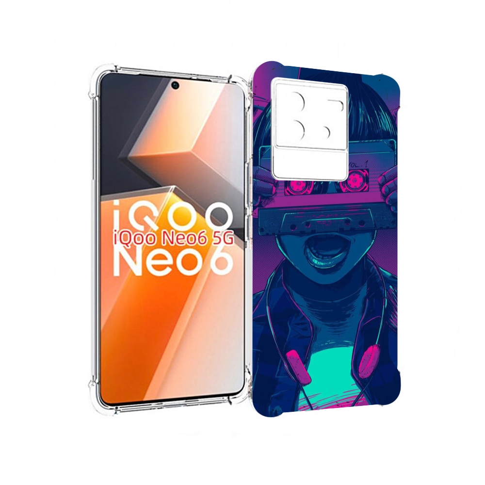 

Чехол MyPads киберпанк с кассетой для Vivo iQoo Neo 6 5G, Прозрачный, Tocco