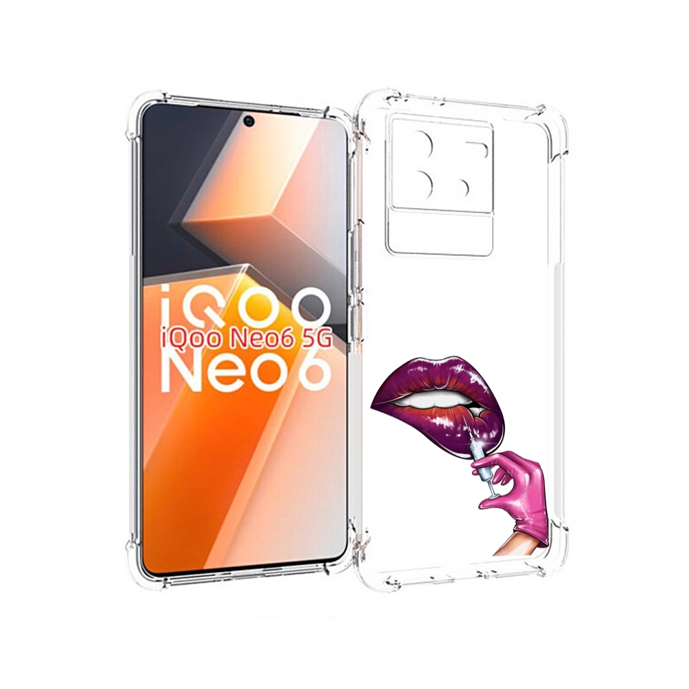 

Чехол MyPads качаем-губы для Vivo iQoo Neo 6 5G, Прозрачный, Tocco