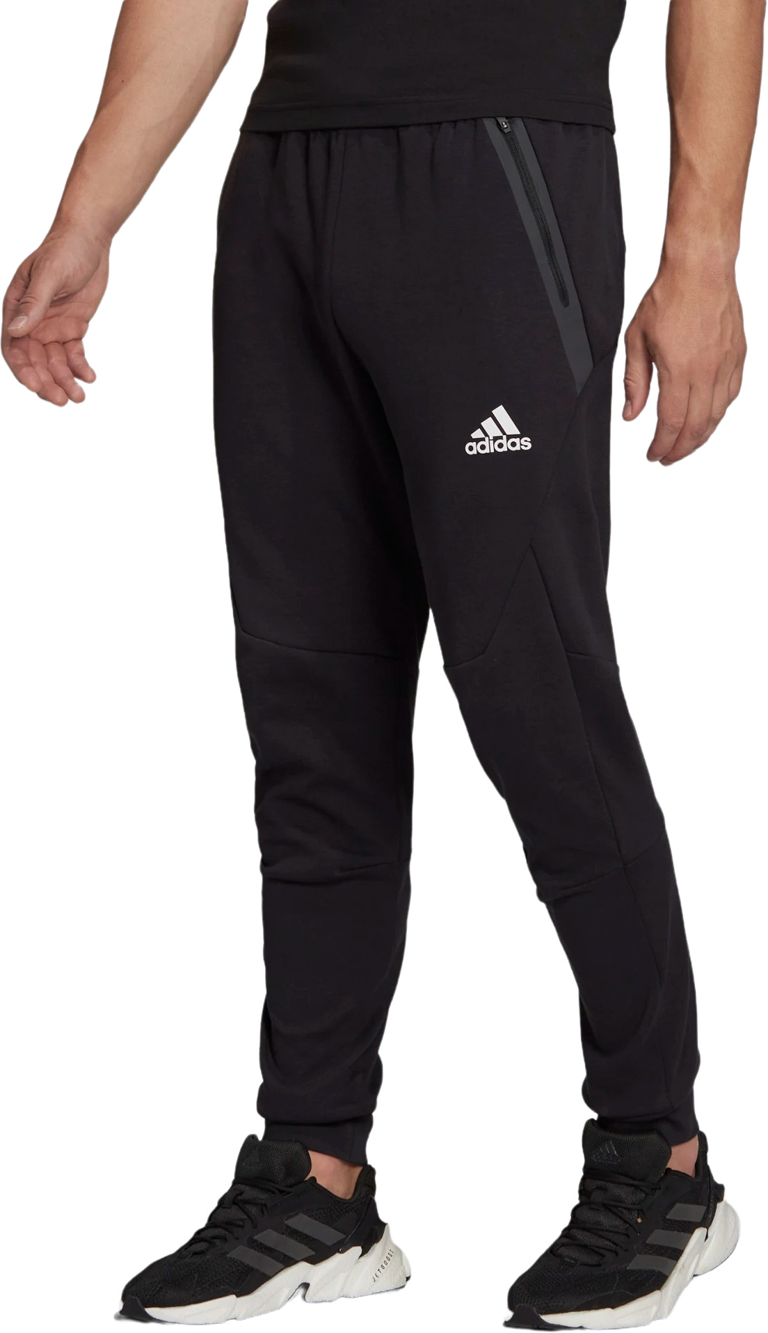 Спортивные брюки мужские Adidas HE5038 черные, спортивные брюки, черный, полиэстер  - купить