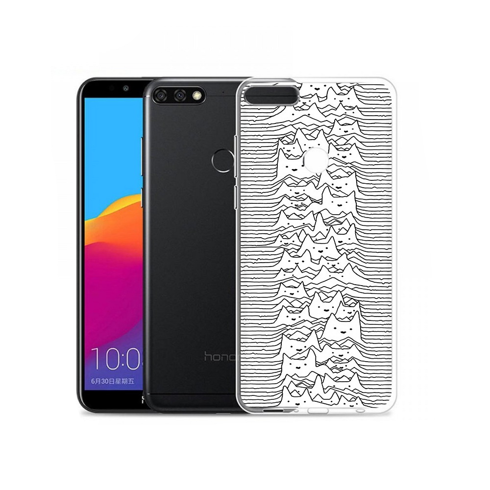 

Чехол MyPads Tocco для Honor 7C Pro черно белые коты 3D (PT113786.47.682), Прозрачный, Tocco