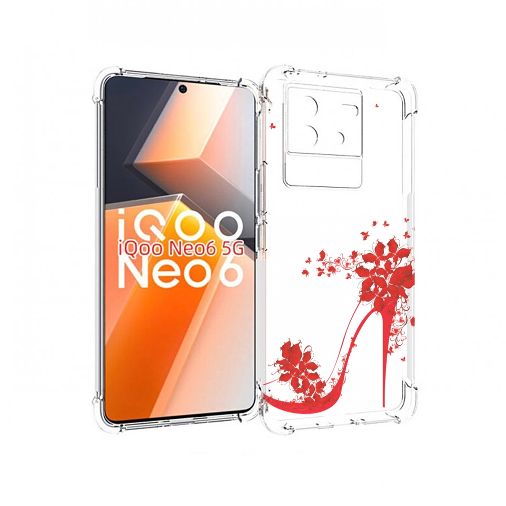 

Чехол MyPads каблук-в-цветах для Vivo iQoo Neo 6 5G, Прозрачный, Tocco