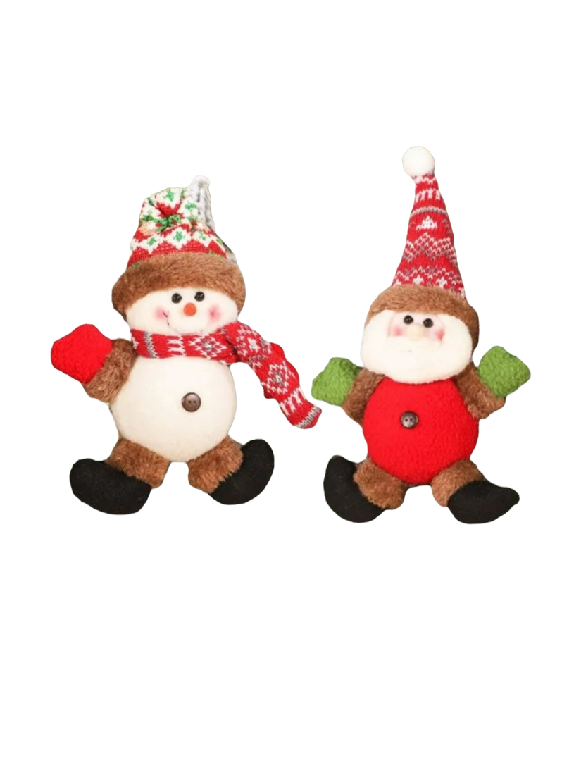 

Набор елочных игрушек Дед Мороз и Снеговик разноцветный 2 шт
