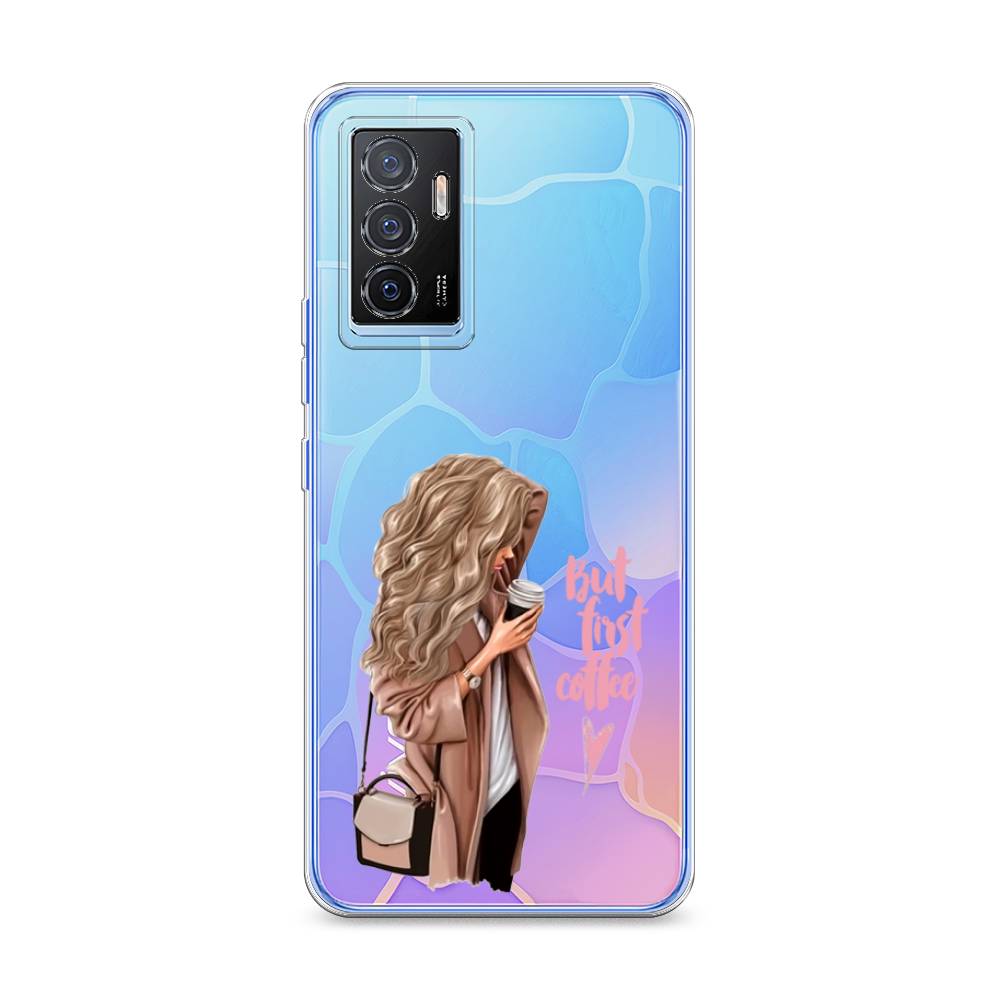 

Силиконовый чехол "Девушка с кофе" на Vivo Y75 4G, Девушка с кофе