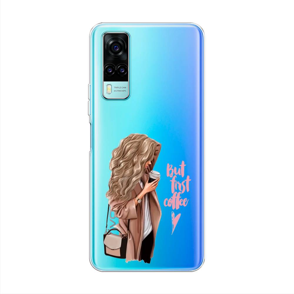 

Силиконовый чехол "Девушка с кофе" на Vivo Y31, Девушка с кофе