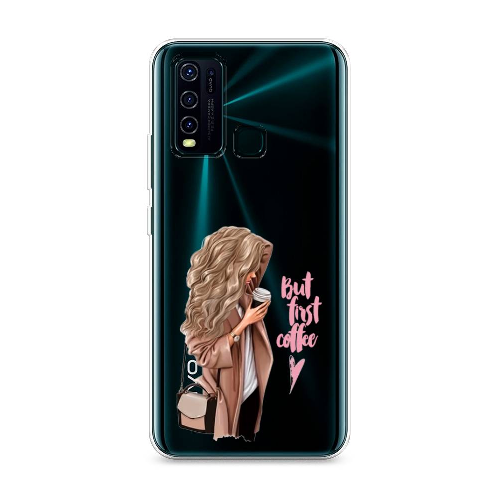 

Силиконовый чехол "Девушка с кофе" на Vivo Y30, Девушка с кофе
