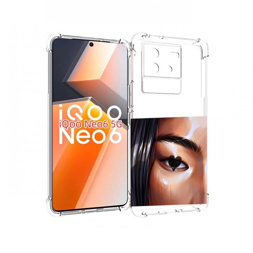 

Чехол MyPads зрачок-сердце женский для Vivo iQoo Neo 6 5G, Прозрачный, Tocco