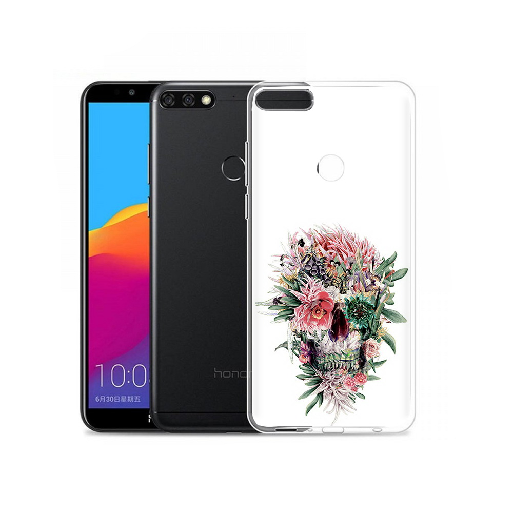 

Чехол MyPads Tocco для Honor 7C Pro череп из цветов (PT113786.47.677), Прозрачный, Tocco