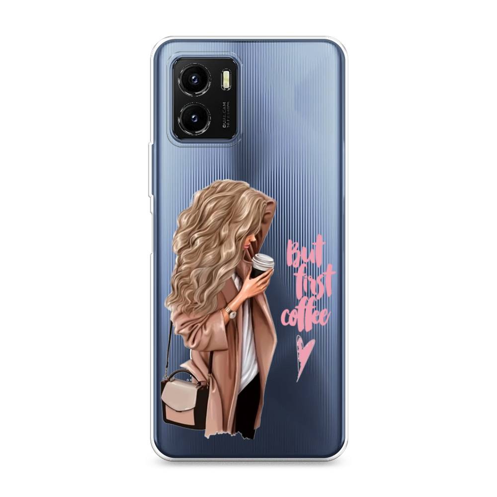 

Силиконовый чехол "Девушка с кофе" на Vivo Y10, Девушка с кофе