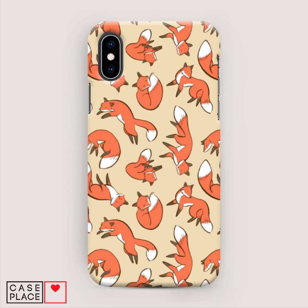 

Пластиковый чехол "Лисички фон" на Apple iPhone X (10), 11020-2