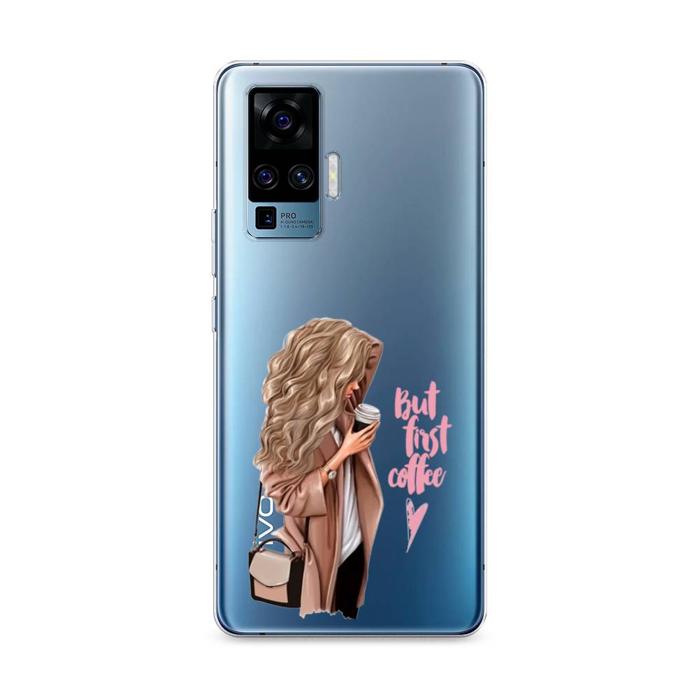 

Силиконовый чехол "Девушка с кофе" на Vivo X50 Pro, Девушка с кофе
