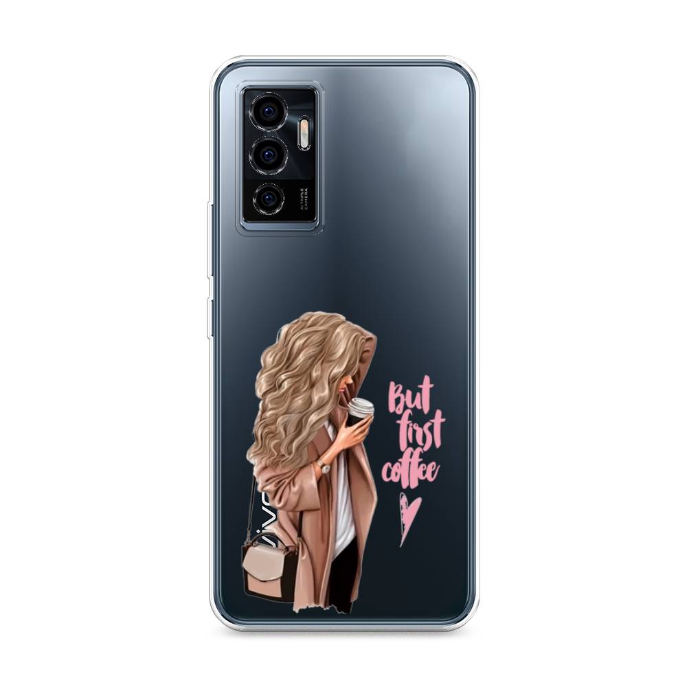 

Силиконовый чехол "Девушка с кофе" на Vivo V23e, Девушка с кофе