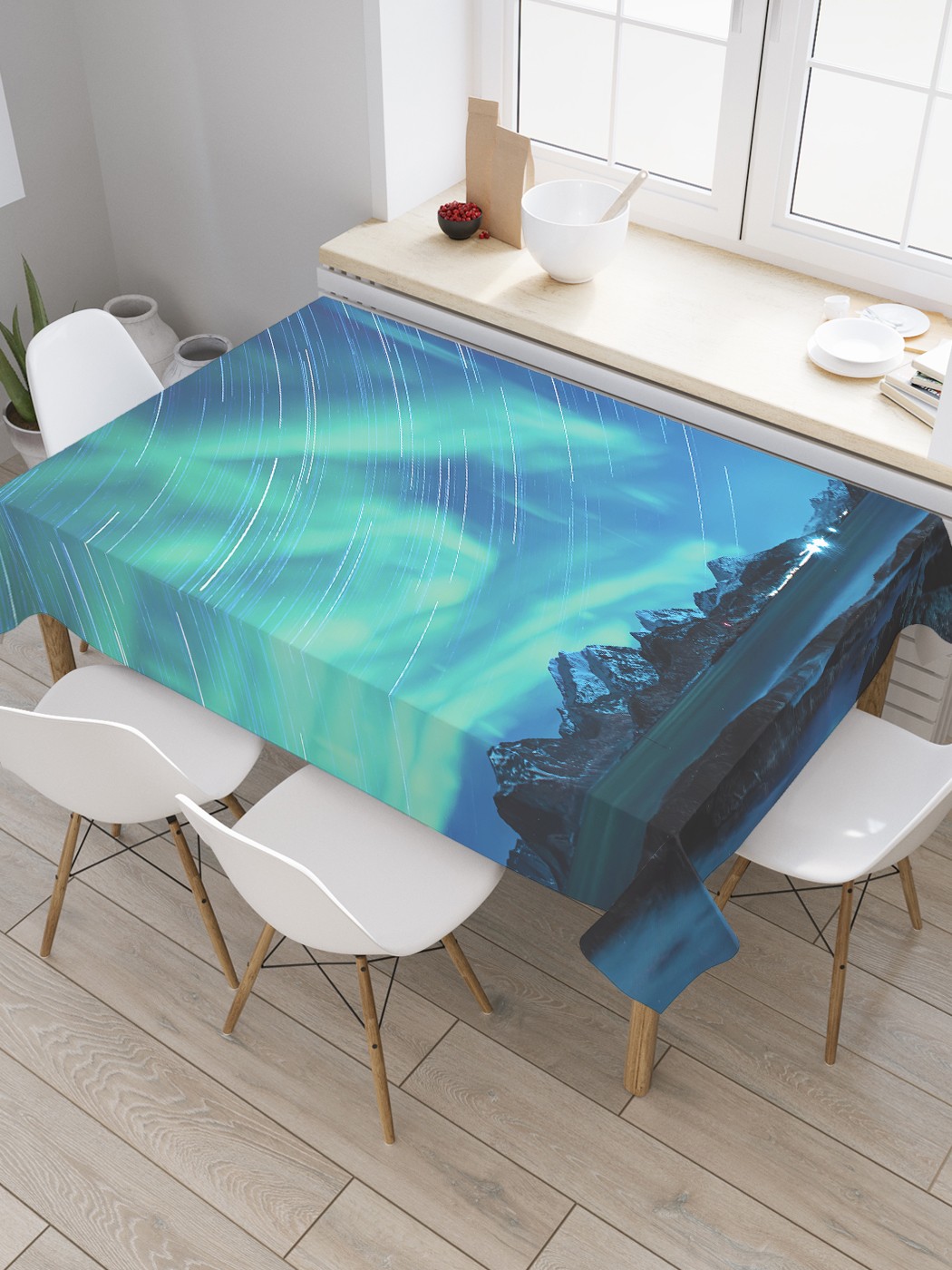 

Фотоскатерть JoyArty МУЛЬТИ 97796 120x145, Голубой;зеленый;синий