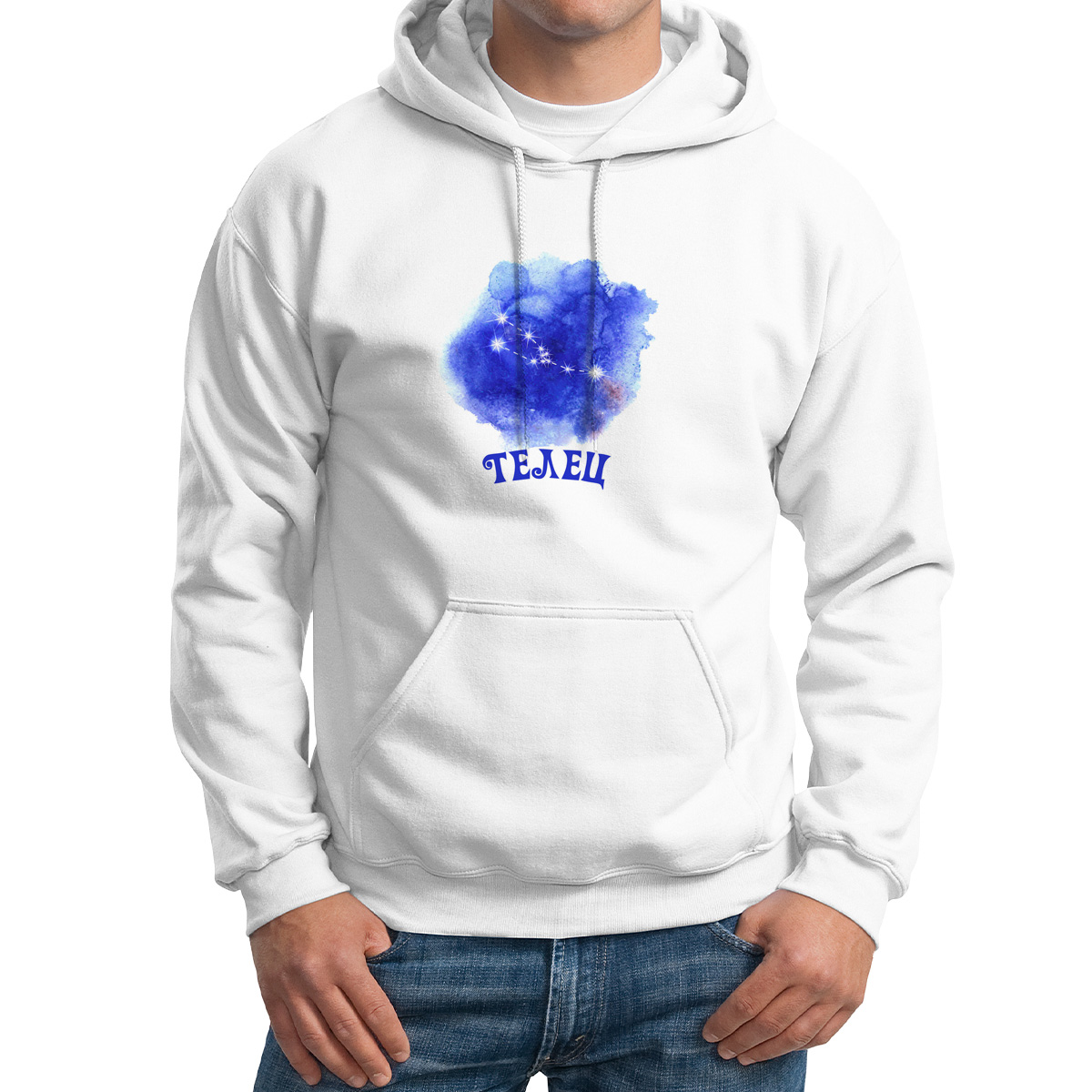 

Худи унисекс CoolPodarok Знаки зодиака.Телец белое 64 RU, M0501641