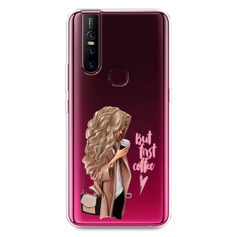 

Силиконовый чехол "Девушка с кофе" на Vivo V15, Девушка с кофе