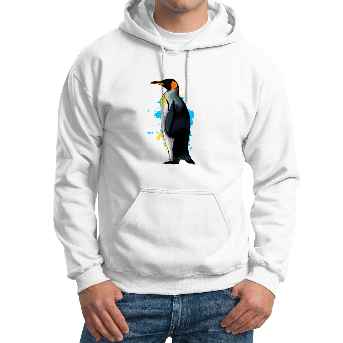 

Худи унисекс CoolPodarok Животные. Пингвин белое 64 RU, M0501605