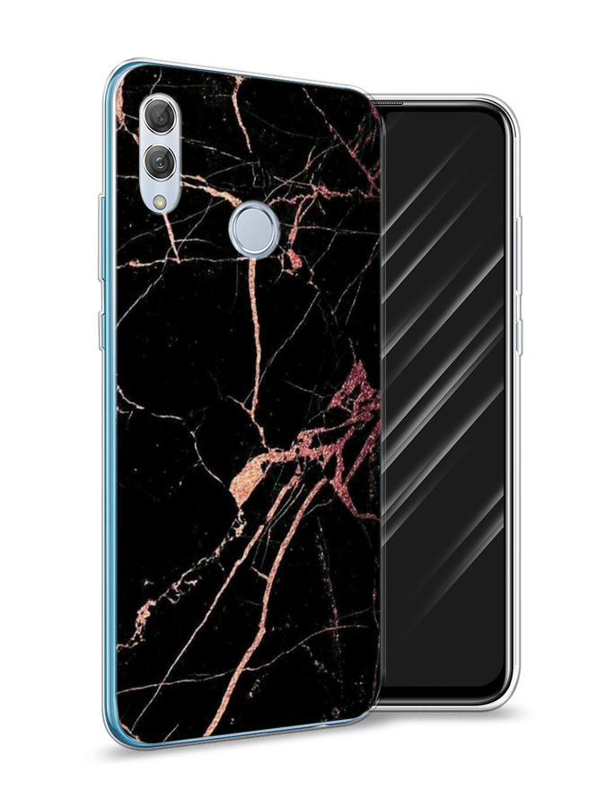 

Чехол Awog на Huawei P Smart 2019 "Мрамор розовое золото", Черный;розовый, 67250-3