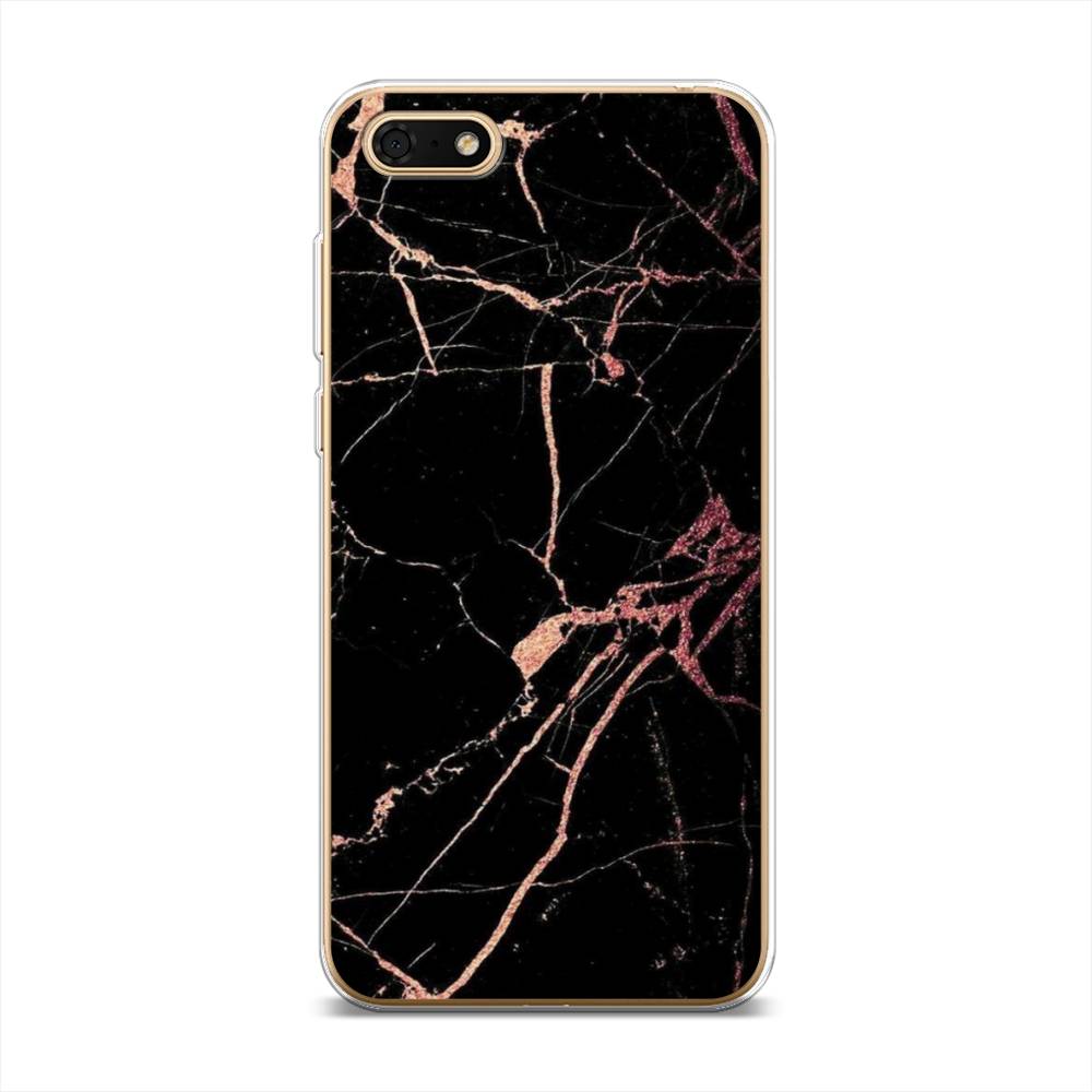 

Чехол Awog на Honor 7A Prime "Мрамор розовое золото", Черный;розовый, 6105850-3