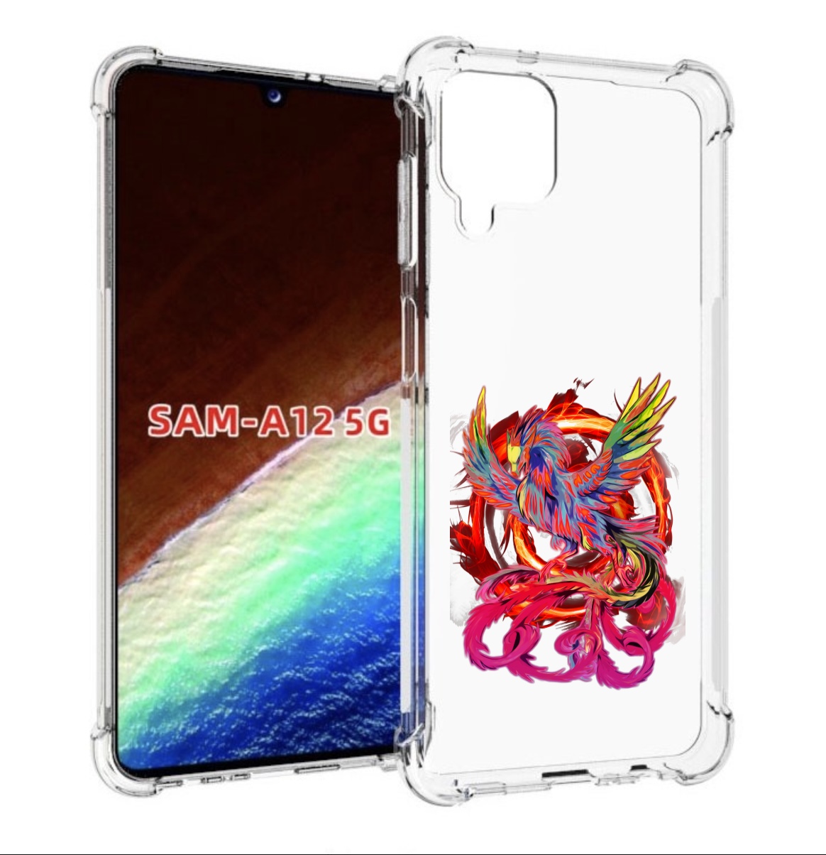 

Чехол MyPads красочный феникс для Samsung Galaxy A12 (SM-A125F) 2020/21/A12 Nacho SM-A127F, Прозрачный, Tocco