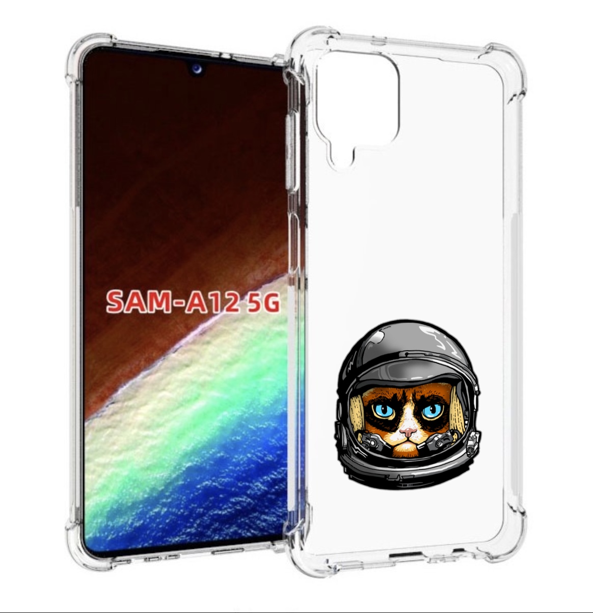 

Чехол MyPads кот космонавт для Samsung Galaxy A12 (SM-A125F) 2020/21/A12 Nacho SM-A127F, Прозрачный, Tocco