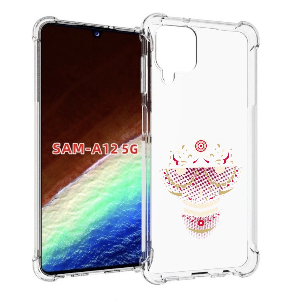 Чехол MyPads карнавальный скелет абстракция для Samsung Galaxy A12 (SM-A125F) 2020/21