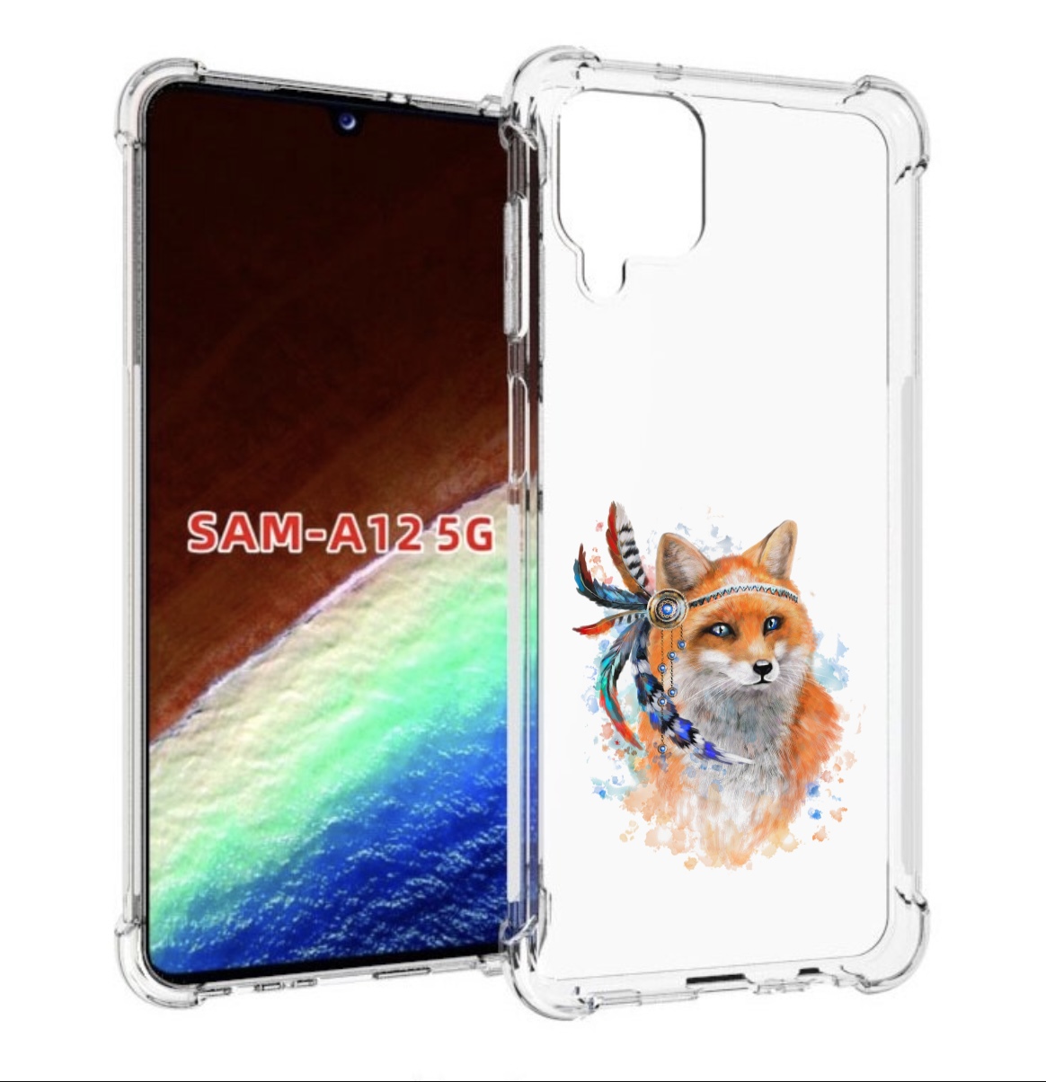 

Чехол MyPads инду лиса для Samsung Galaxy A12 (SM-A125F) 2020/21/A12 Nacho SM-A127F, Прозрачный, Tocco