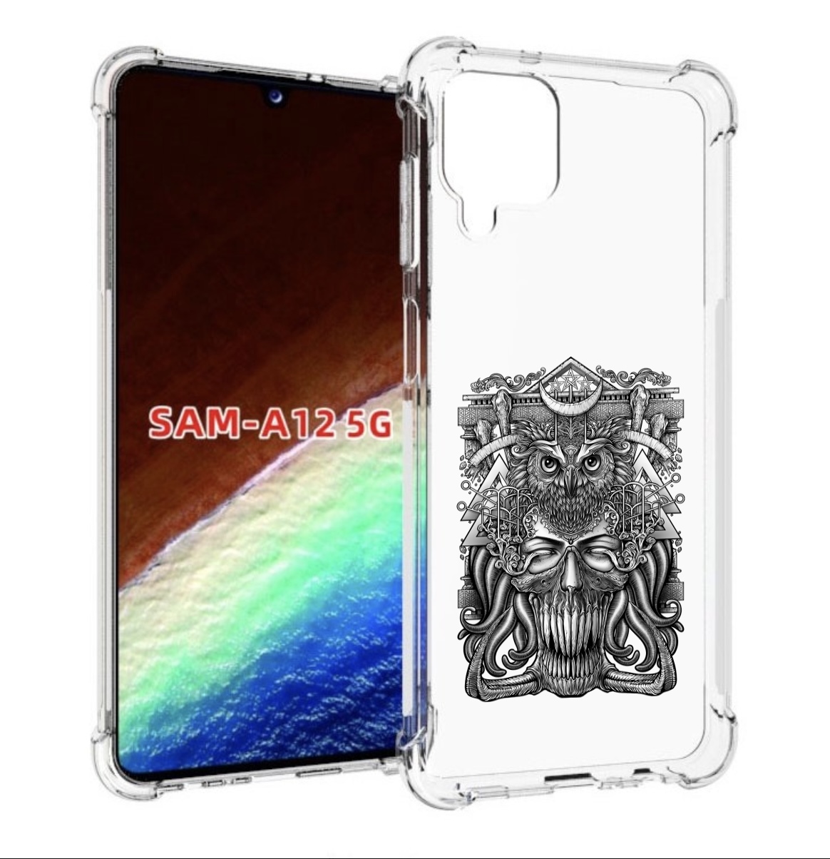 

Чехол MyPads зубастая сова для Samsung Galaxy A12 (SM-A125F) 2020/21/A12 Nacho SM-A127F, Прозрачный, Tocco