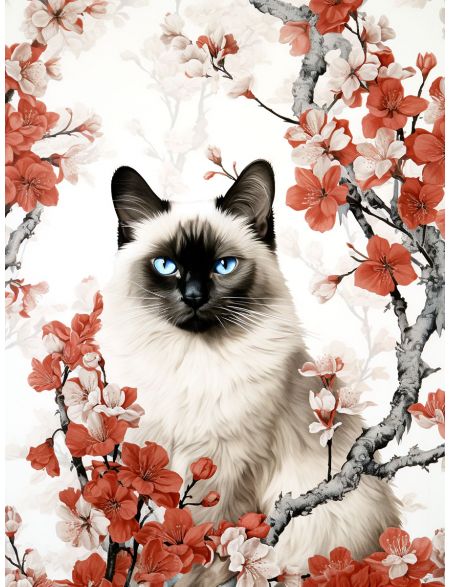 

Алмазная мозаика на подрамнике Сиамский кот, 50x40 см, 50 цветов, 85160, ПРА-792