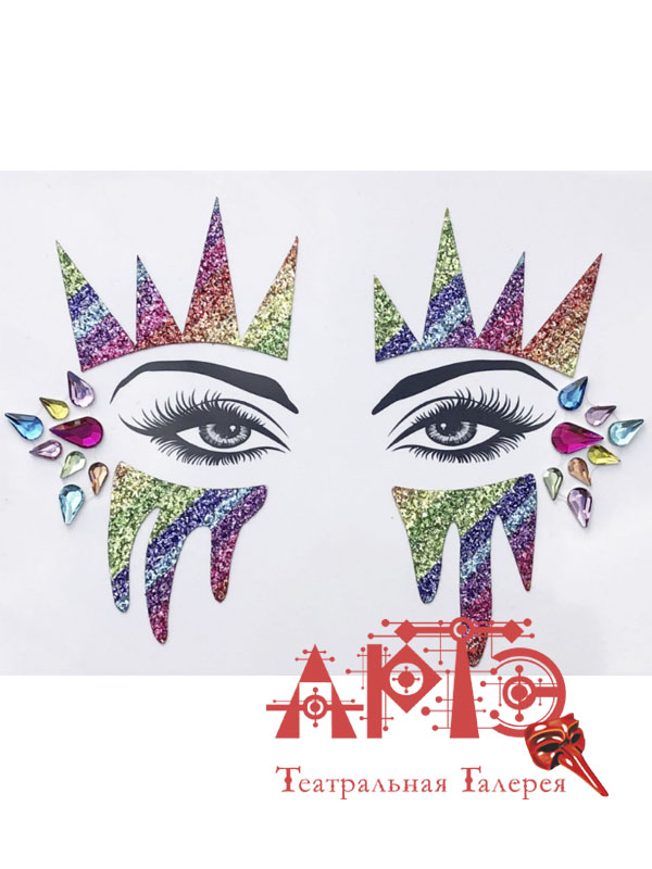 Кристаллы и наклейки для лица Мерцание (Цв: Разноцветный ) фотобаннер 250 × 200 см с фотопечатью люверсы шаг 1 м красное мерцание