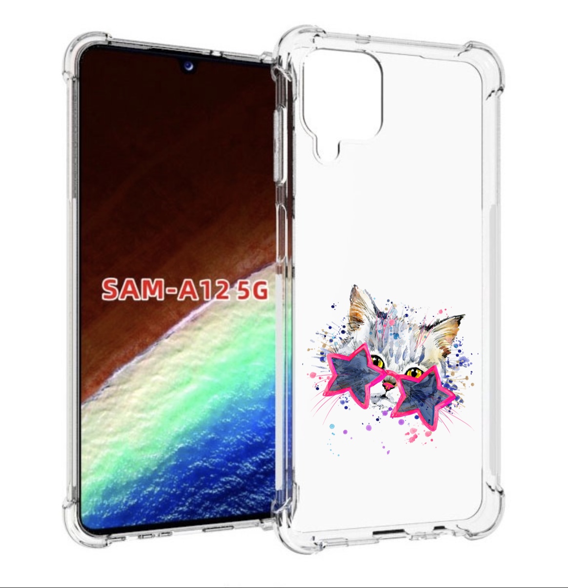 

Чехол MyPads звездные очки для Samsung Galaxy A12 (SM-A125F) 2020/21/A12 Nacho SM-A127F, Прозрачный, Tocco