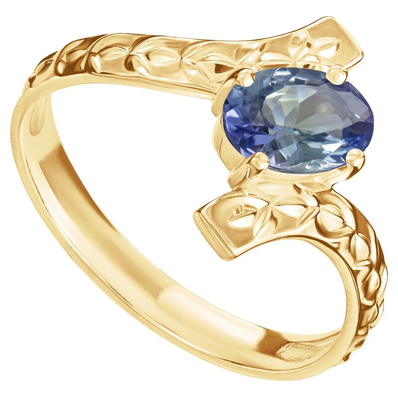 

Серебряное кольцо с натуральным танзанитом (2 класс) - размер, 8493YG200
