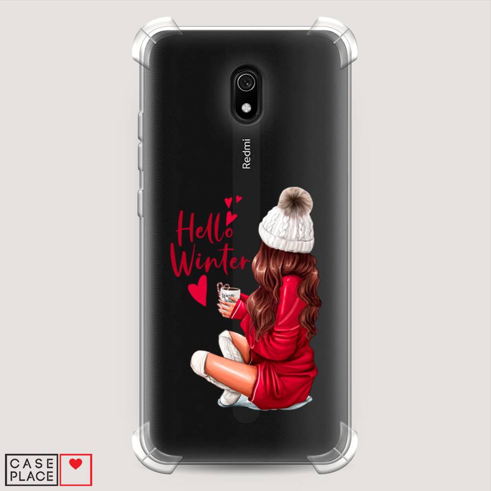 фото Противоударный силиконовый чехол "hello winter" на xiaomi redmi 8a awog