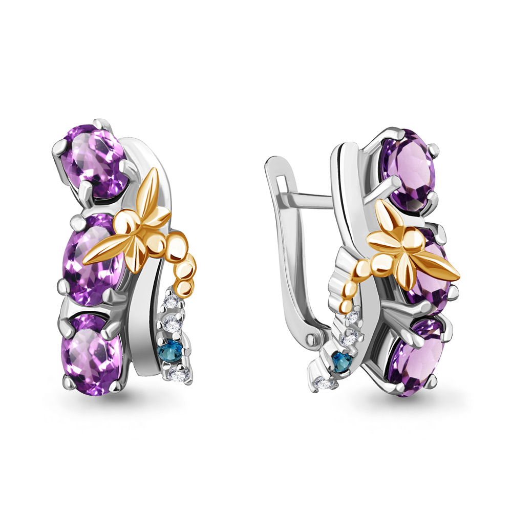 

Серьги из серебра с топазом Aquamarine 4471632А_925_р, 4471632А_925_р