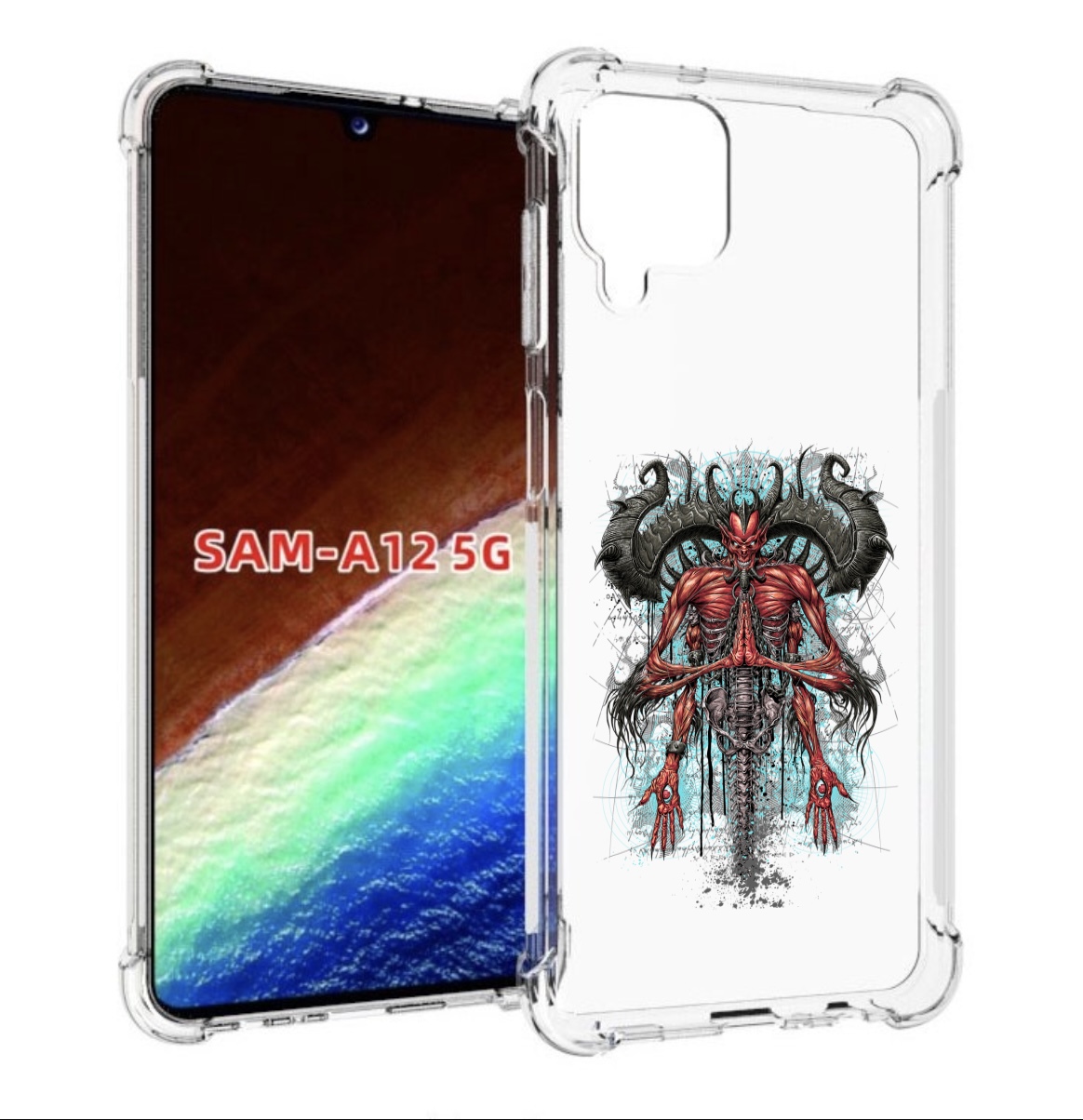 

Чехол MyPads дьявол для Samsung Galaxy A12 (SM-A125F) 2020/21/A12 Nacho SM-A127F, Прозрачный, Tocco