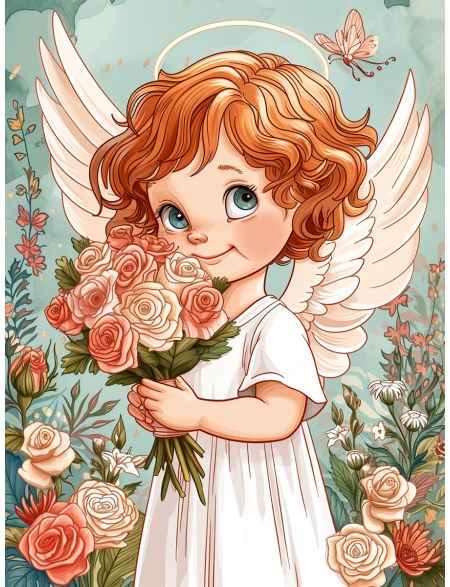 

Алмазная мозаика на подрамнике Ангелочек, 40x30 см, 50 цветов, 85117, ПРА-788