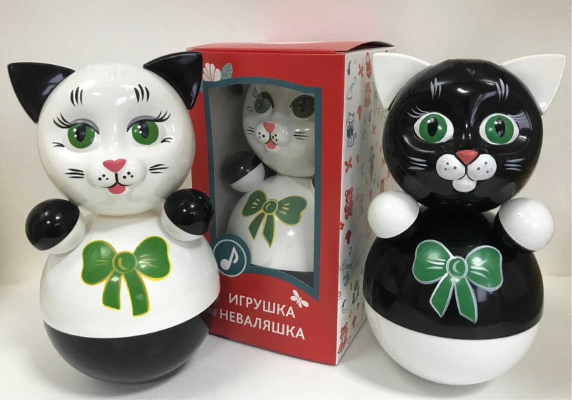 

Игрушка-неваляшка Котик Кошечка в ассорт., в к 22x12x12 см