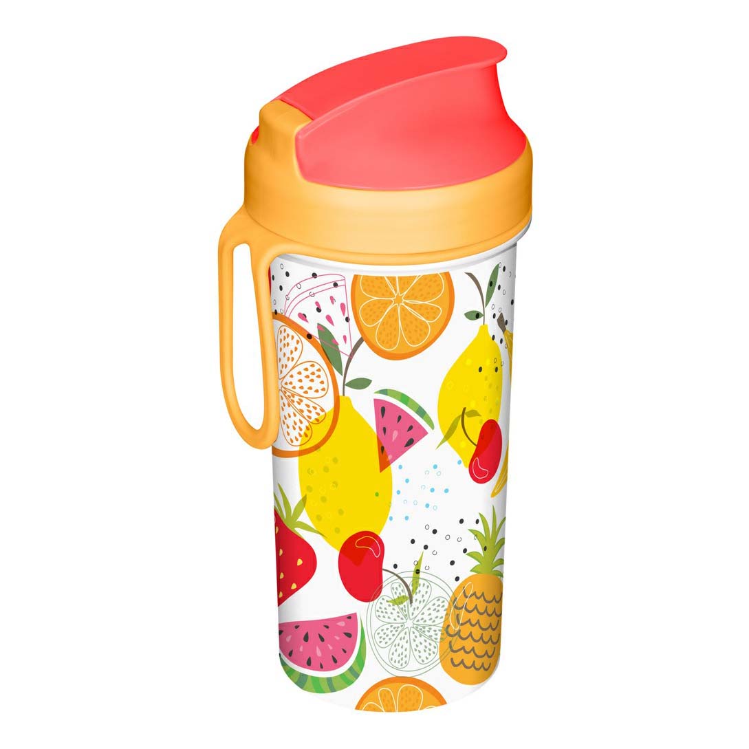 Бутылка для воды Бытпласт Фрукты с декором и петлей 400 мл