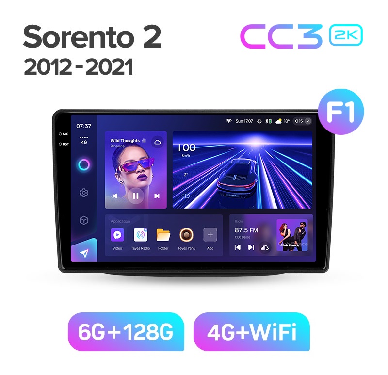 Магнитола TEYES KIA SORENTO 2012-2021г CC3 2K 6128ГБ 4189000₽