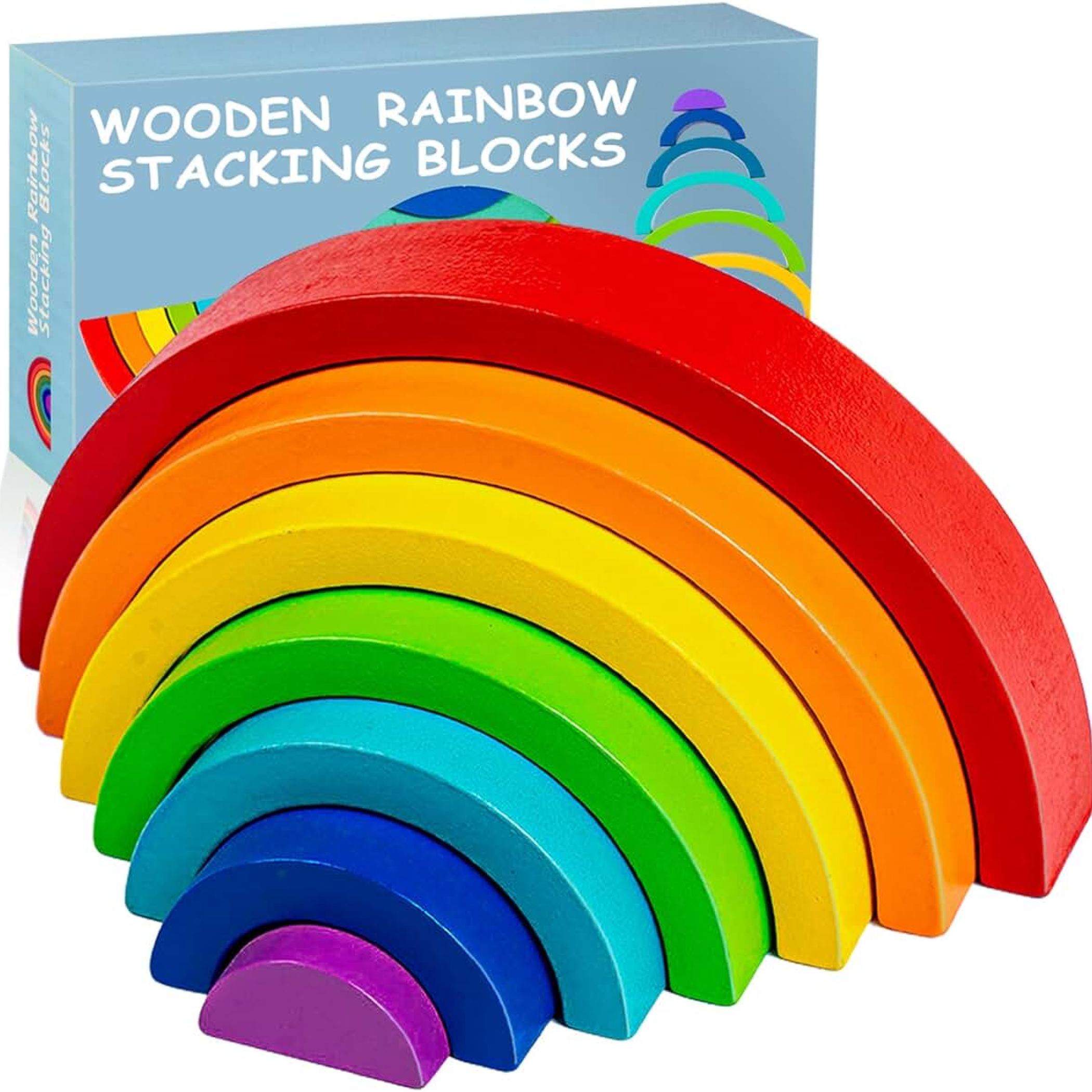 Деревянный конструктор-радуга Rainbow puzzle