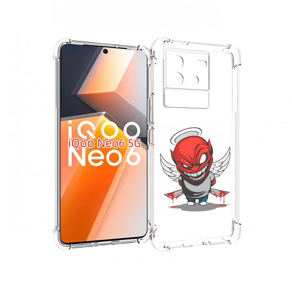 

Чехол MyPads злой-ангел для Vivo iQoo Neo 6 5G, Прозрачный, Tocco