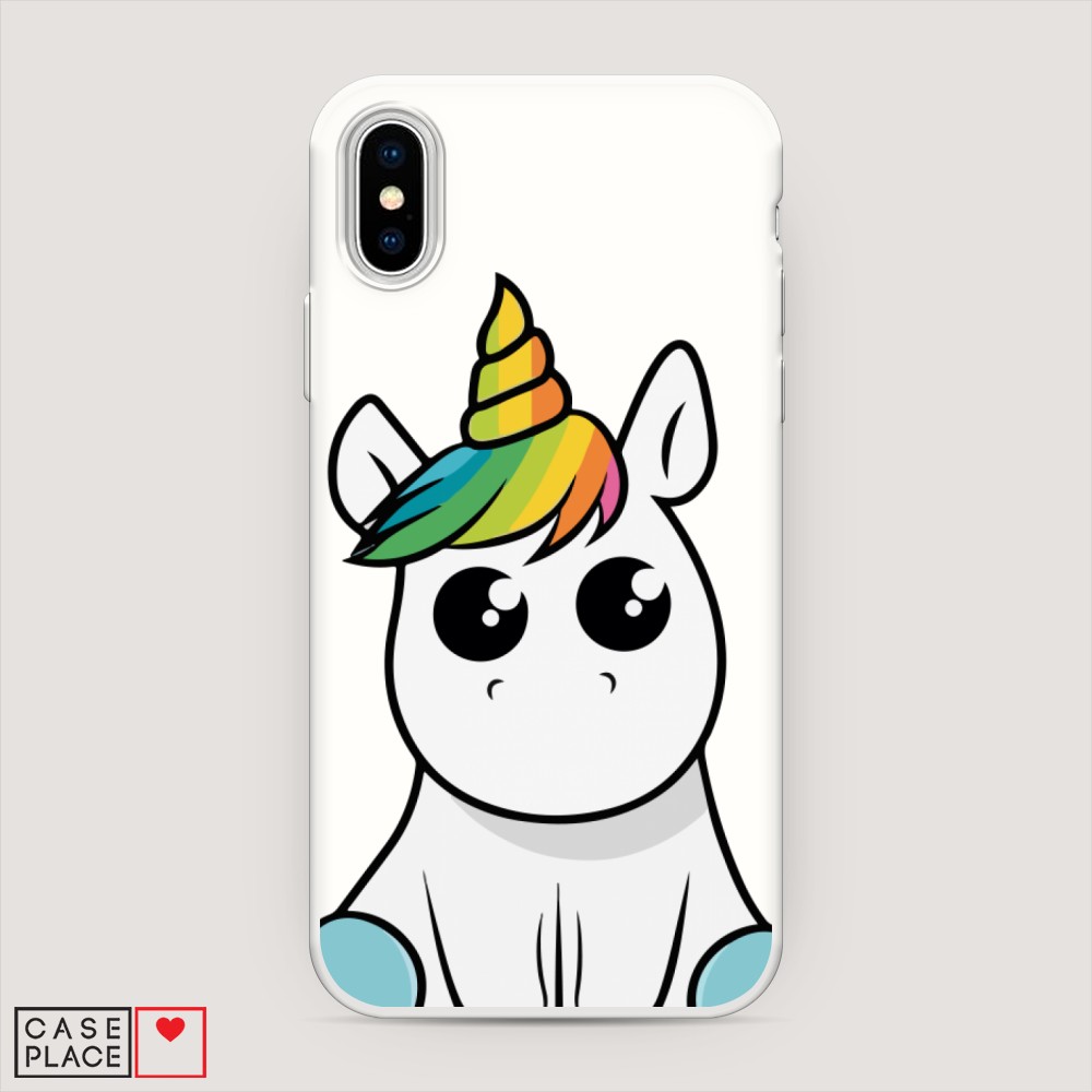 

Матовый силиконовый чехол "Глазастый единорог" на Apple iPhone XS (10S), Глазастый единорог