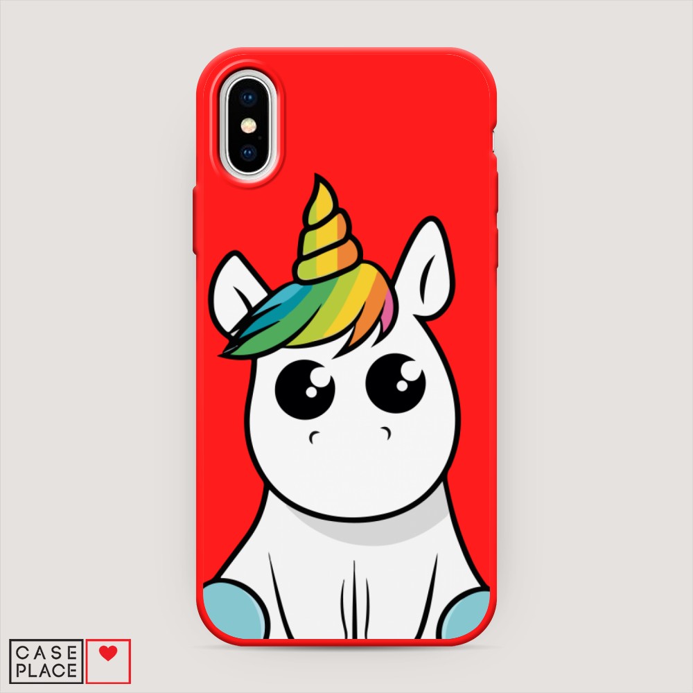 

Матовый силиконовый чехол "Глазастый единорог" на Apple iPhone XS (10S), Глазастый единорог