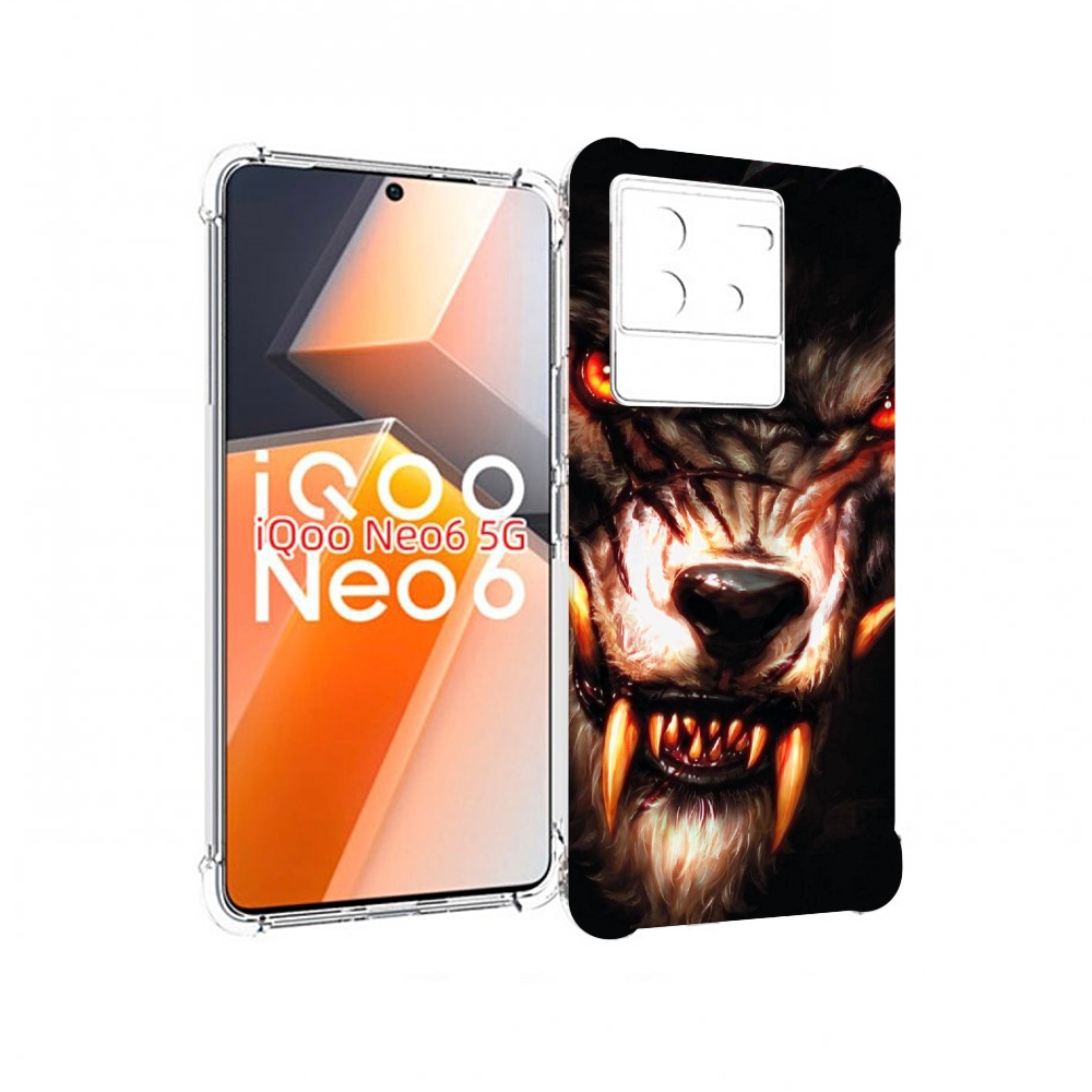 

Чехол MyPads злой голодный волк мужской для Vivo iQoo Neo 6 5G, Прозрачный, Tocco